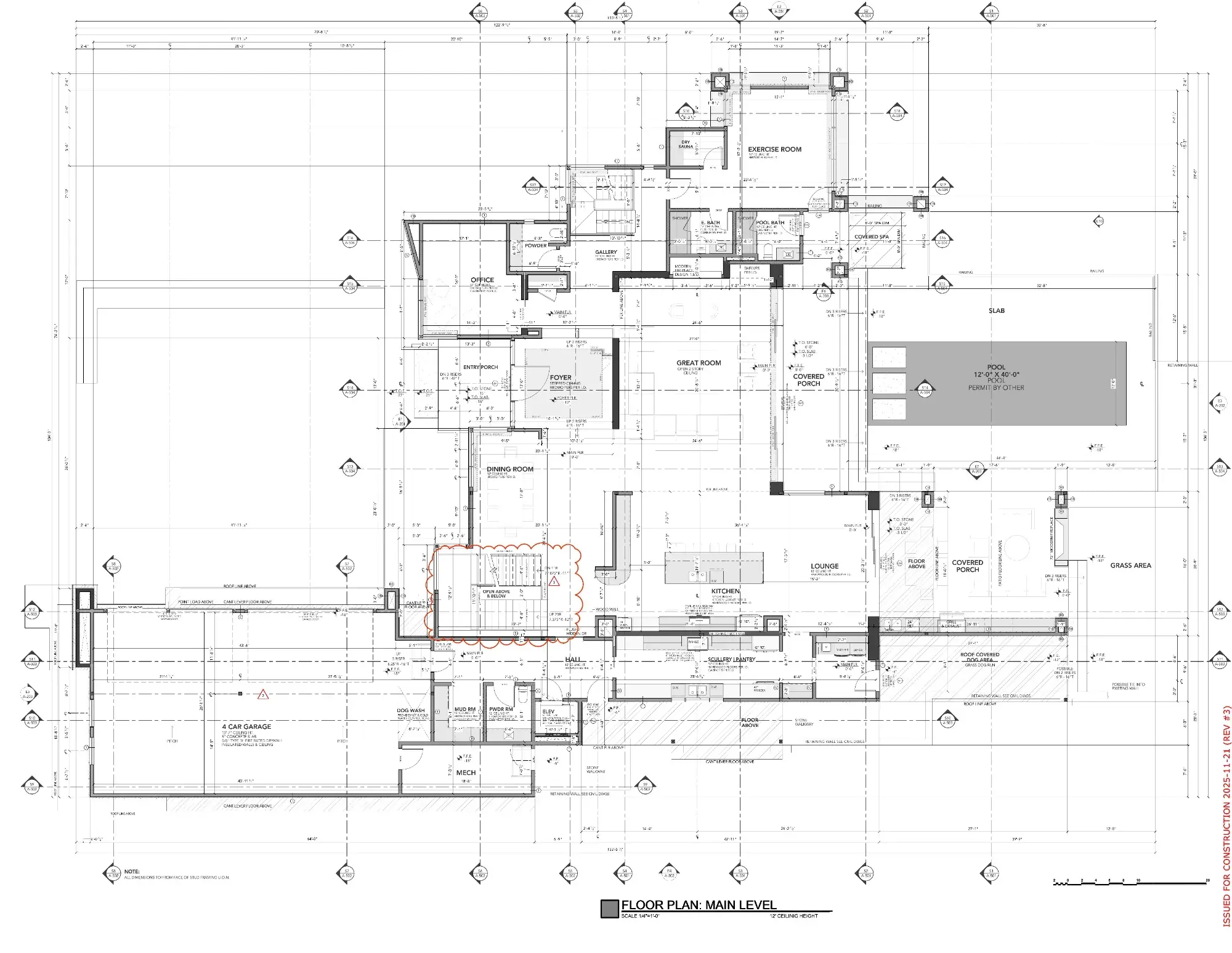 Daniel Allen Designs construction-ready custom home floor plan with full dimensions, schedules, and engineering coordination in Buckhead, Georgia