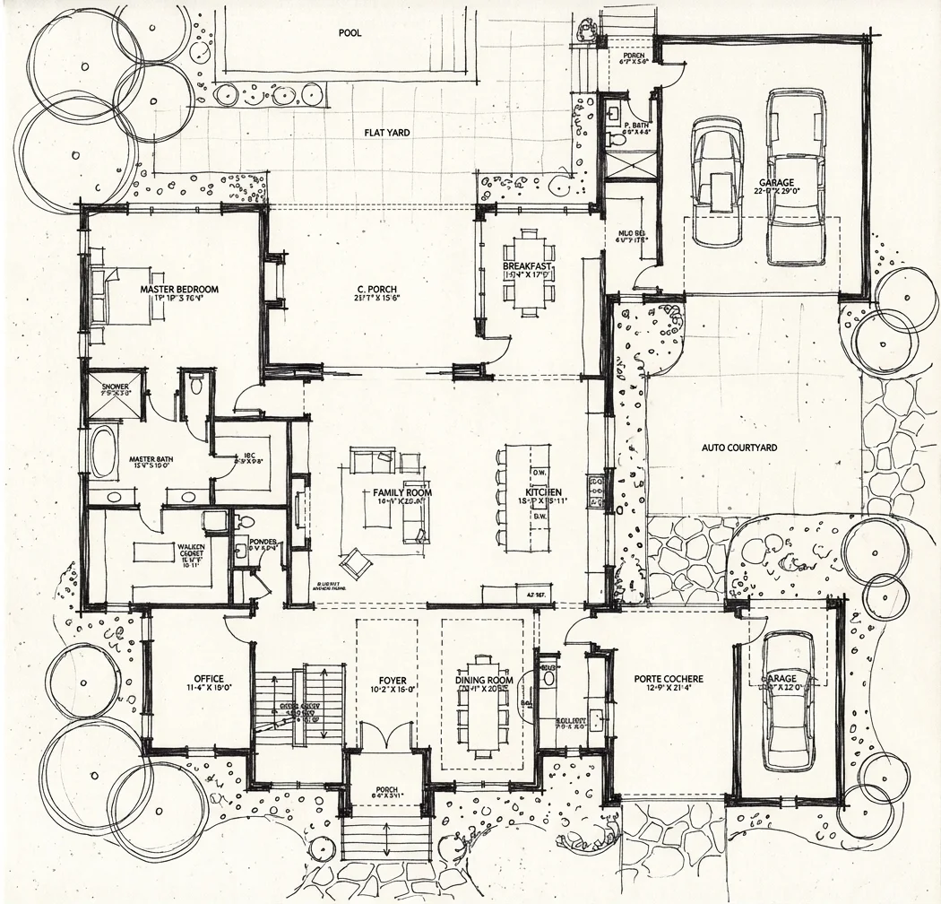The Main Level Layout for The Brookhaven