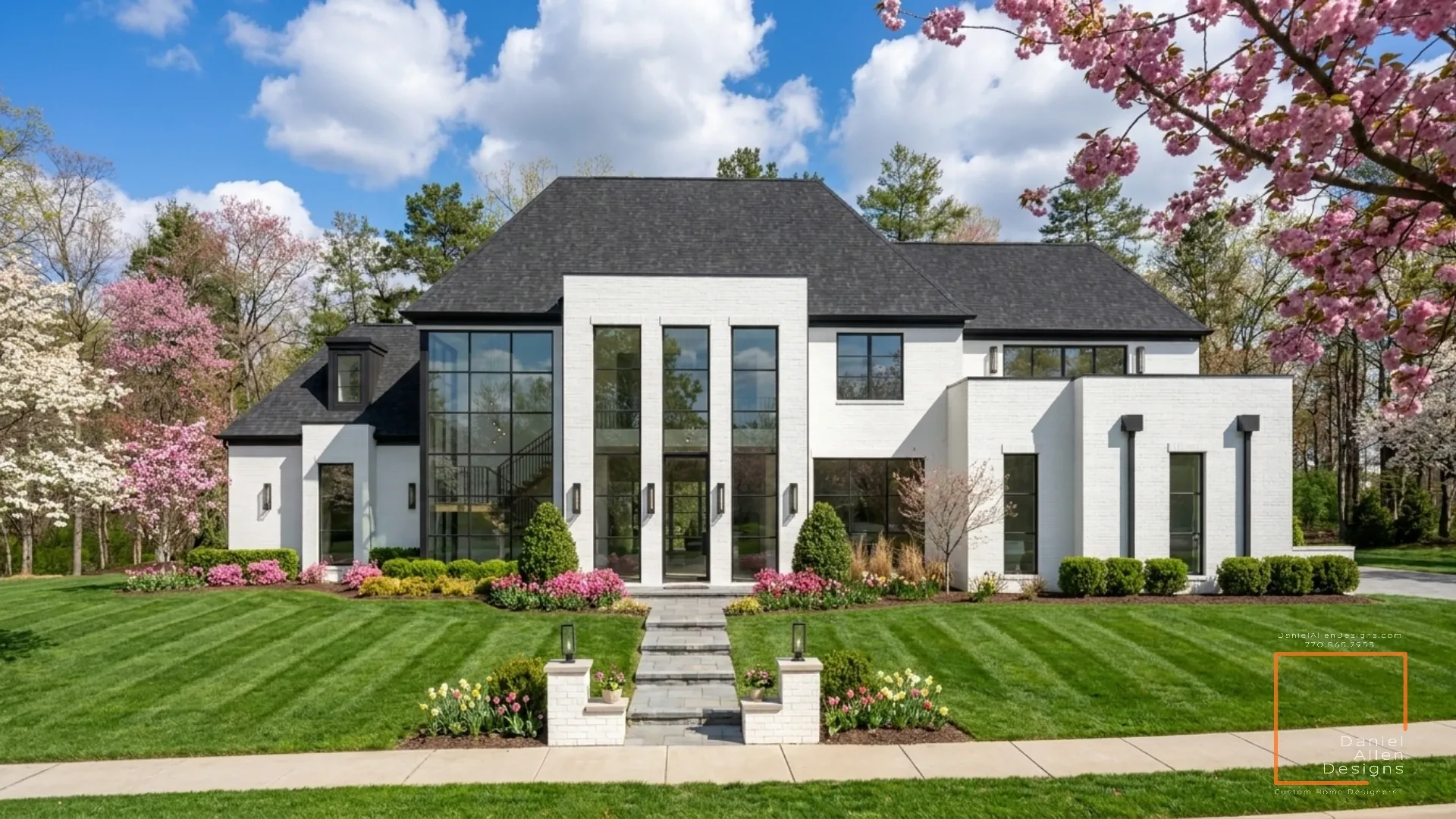 The Buckhead Plan — modern transitional courtyard home designed by Daniel Allen Designs